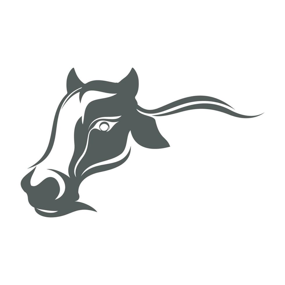 icono de vector de plantilla de logotipo de vaca