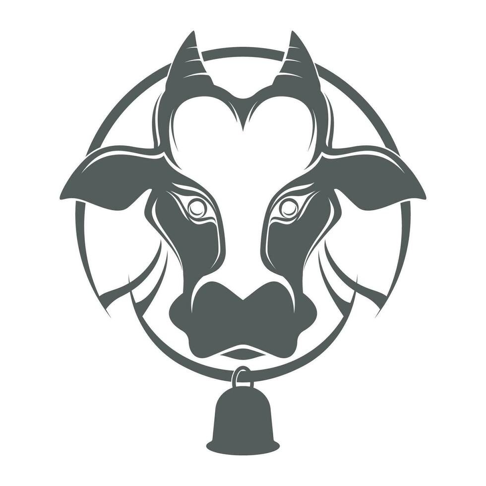 icono de vector de plantilla de logotipo de vaca