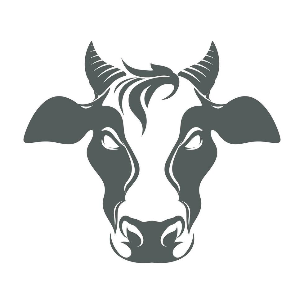 icono de vector de plantilla de logotipo de vaca