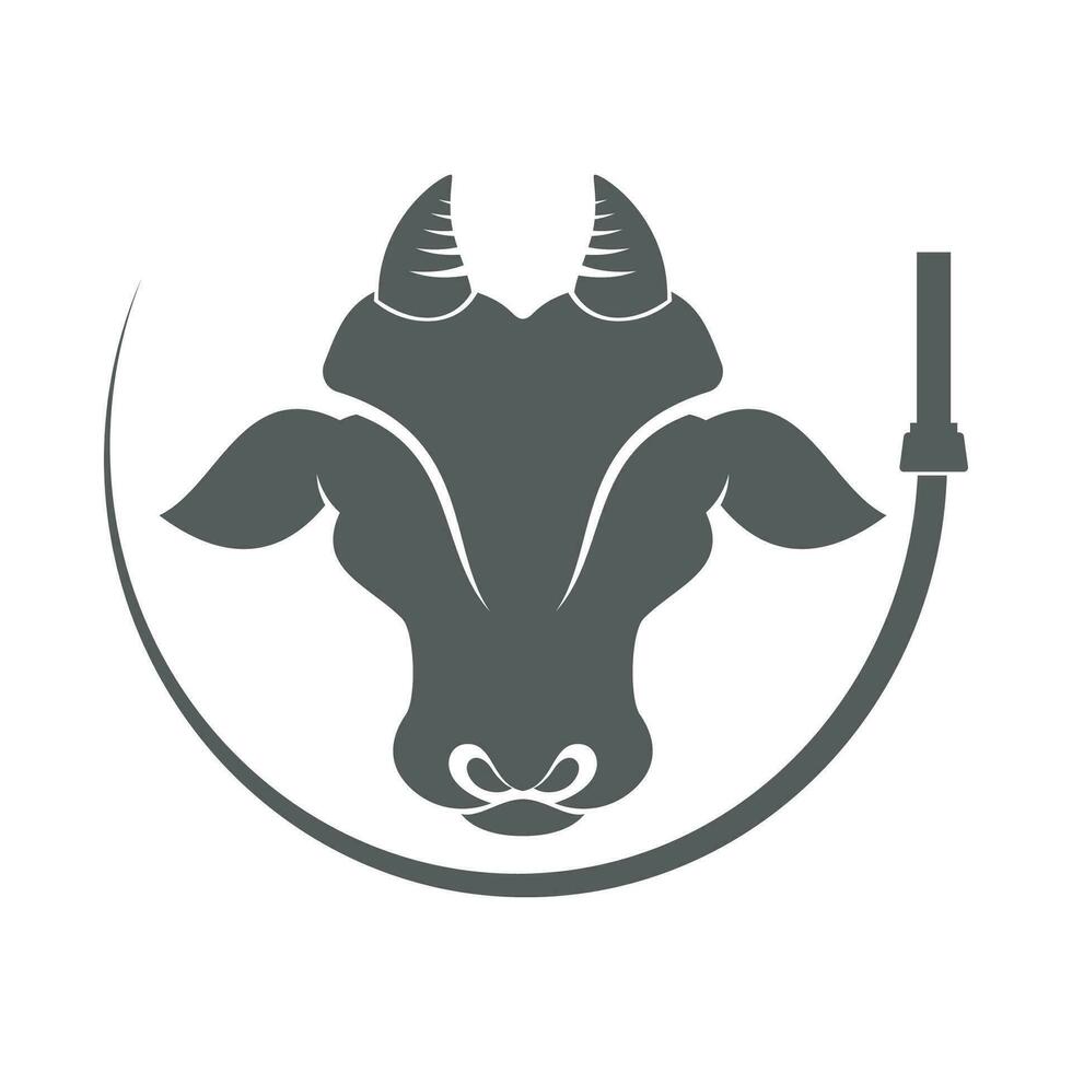 icono de vector de plantilla de logotipo de vaca