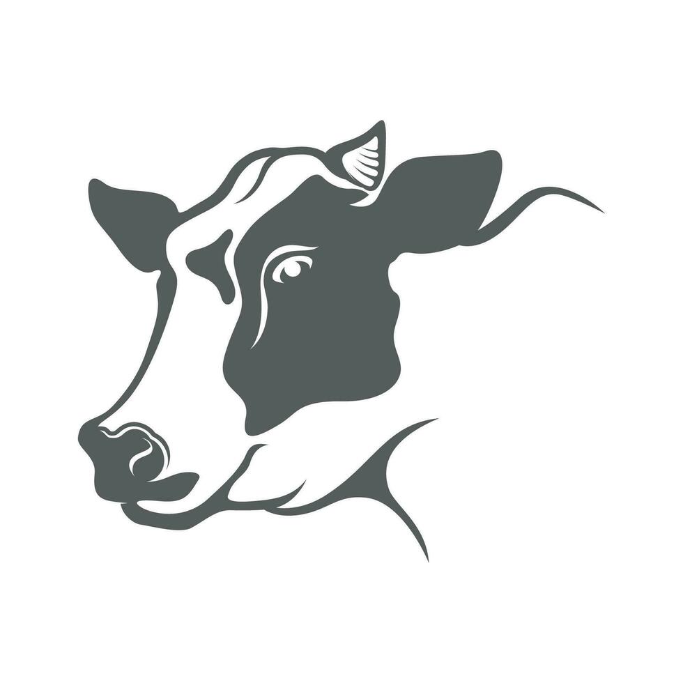 icono de vector de plantilla de logotipo de vaca