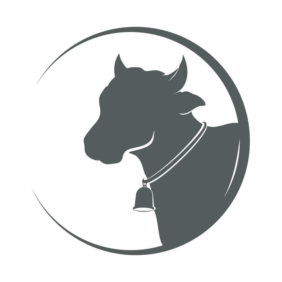 icono de vector de plantilla de logotipo de vaca