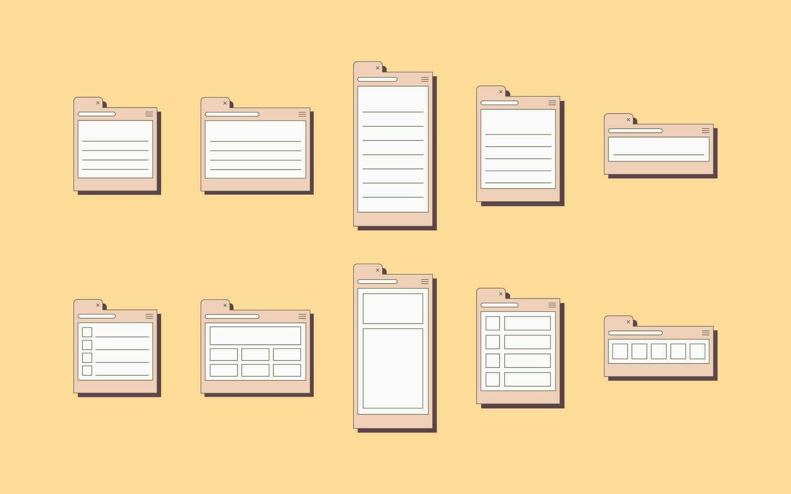 Collection of UI Notes List vector