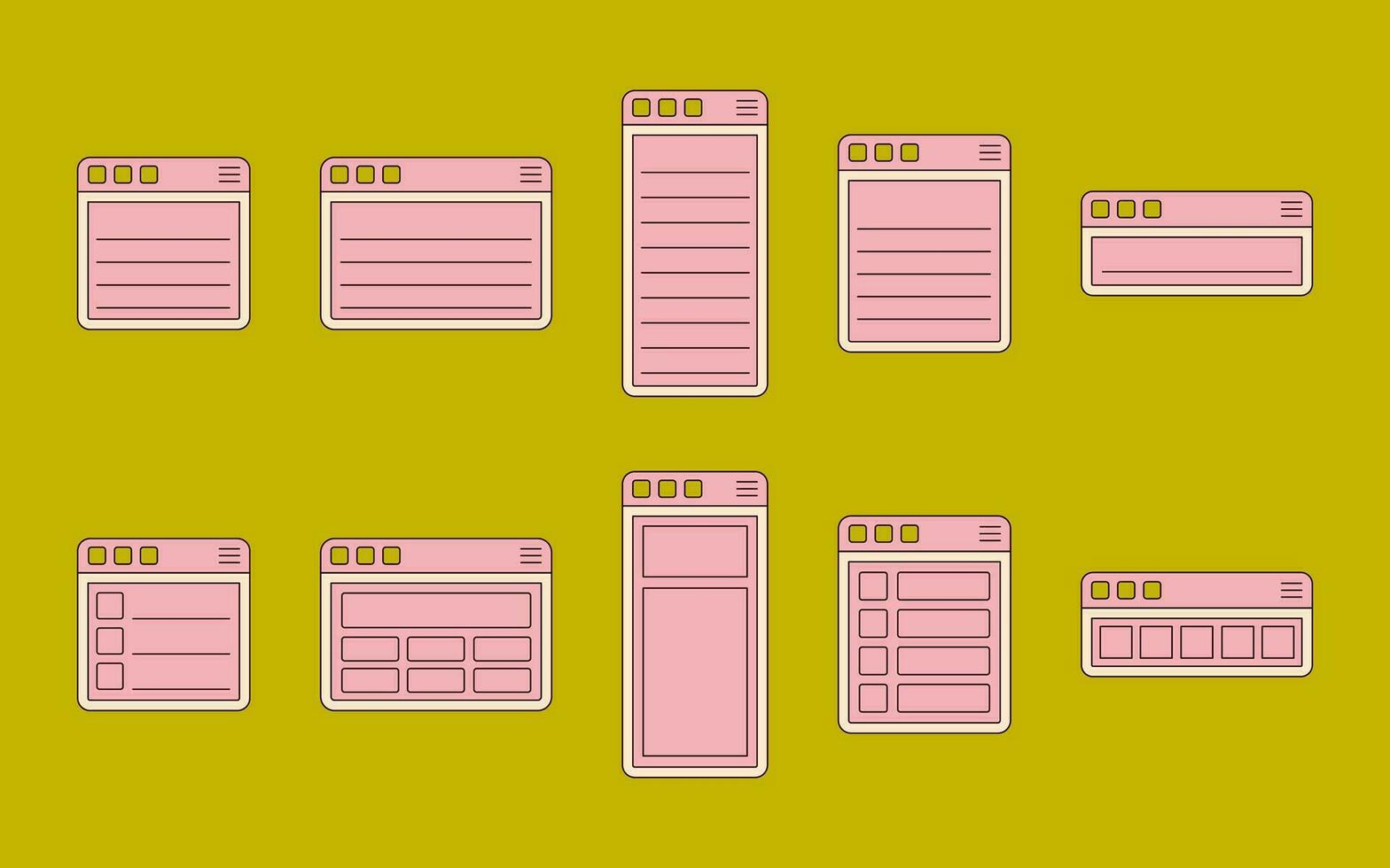 Collection of UI Notes List vector