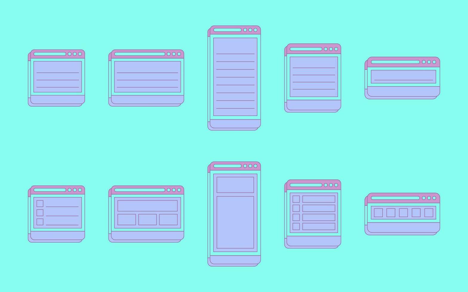 Collection of UI Notes List vector