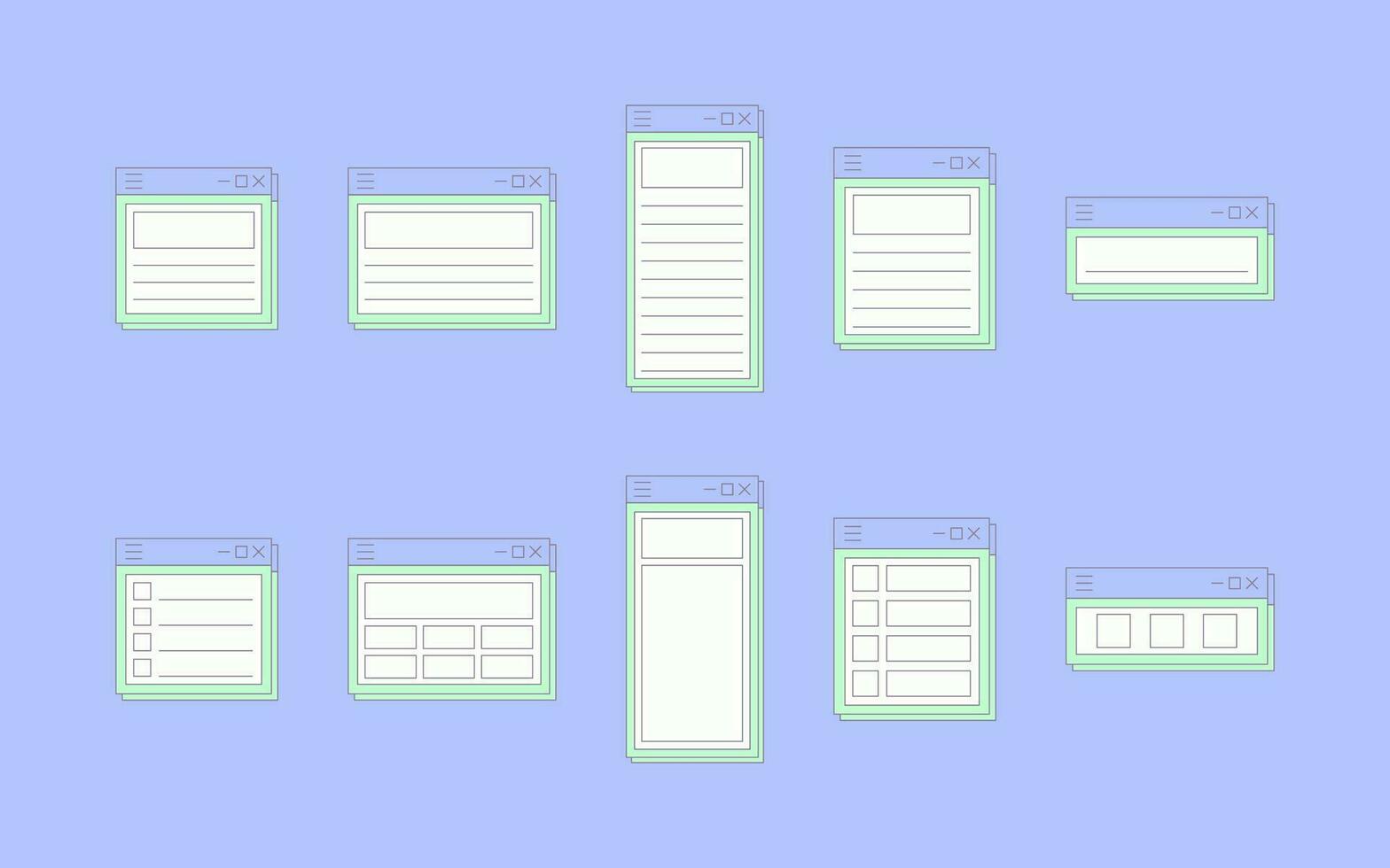 Collection of UI Notes List vector