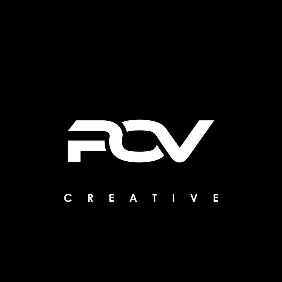 POV  Letter Initial Logo Design Template Vector Illustration