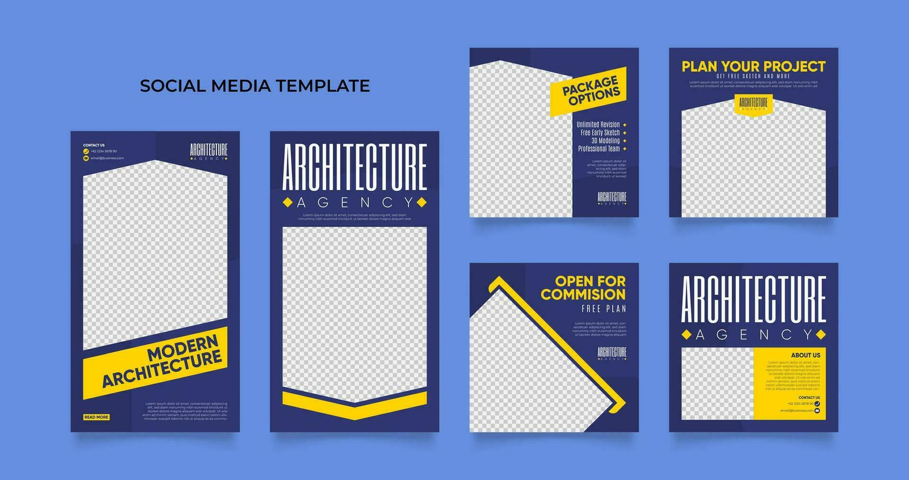 social media template banner house architecture service promotion vector