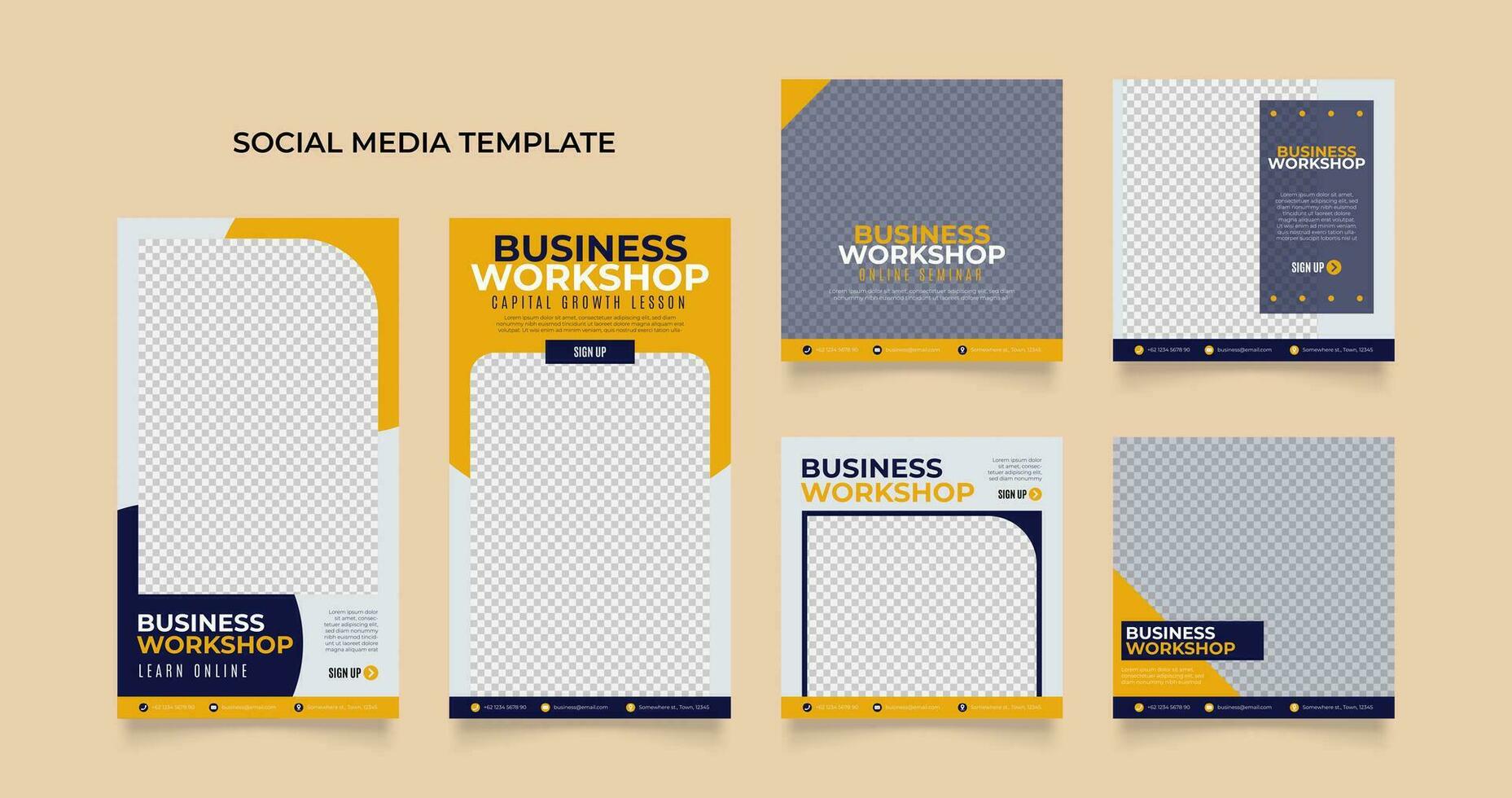 Social media template business agency for digital marketing and business sale promo vector