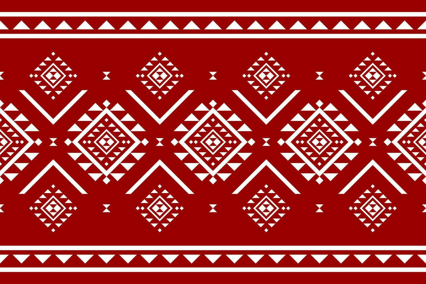 Carpet Aztec red pattern art. Geometric ethnic seamless pattern in tribal. American and Mexican style. vector