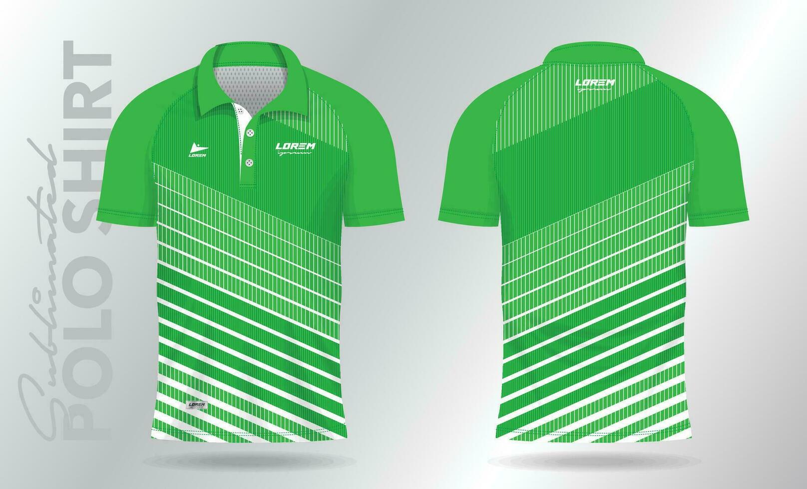 green polo shirt mockup template design for sport jersey vector