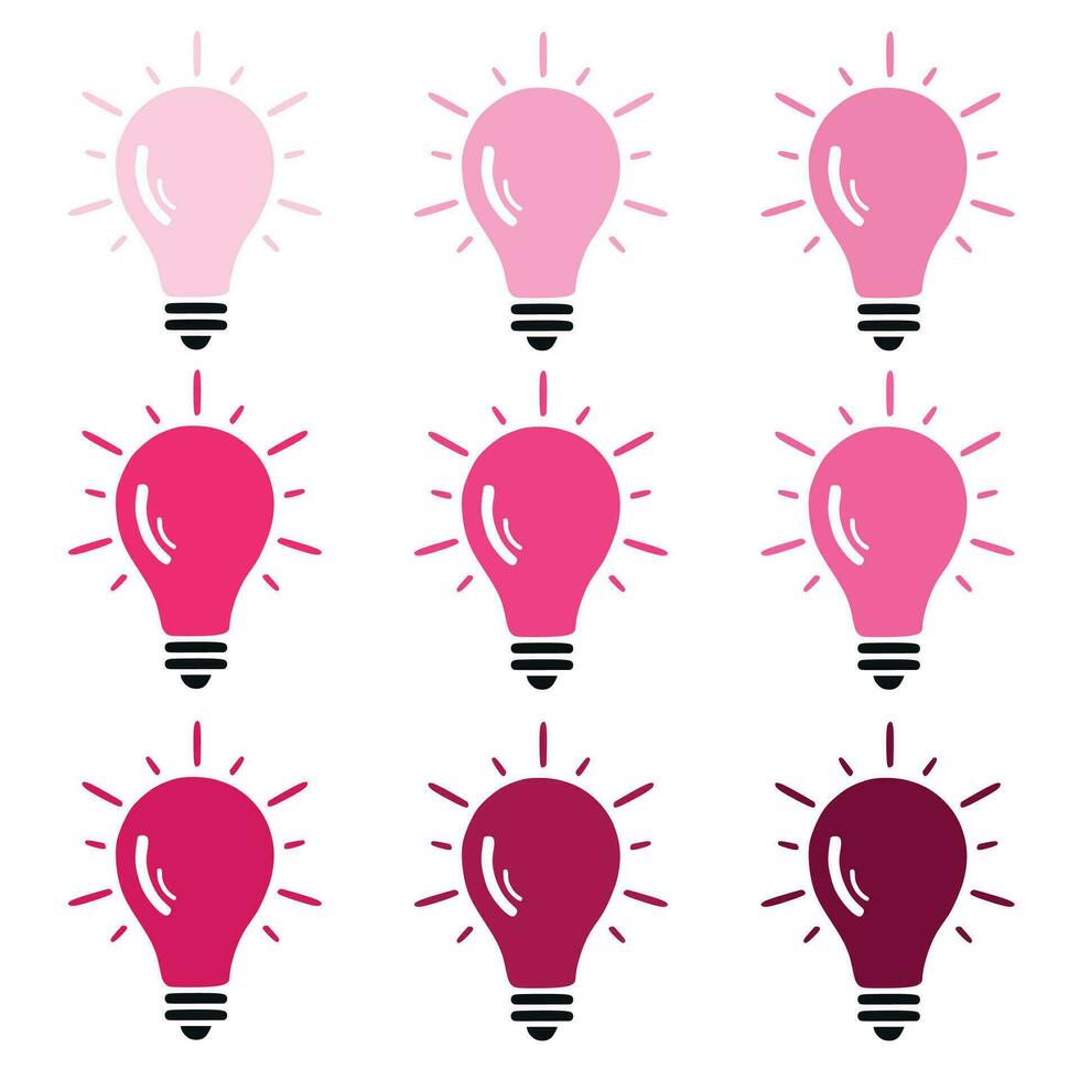 Colorful bulb lamps on white background vector