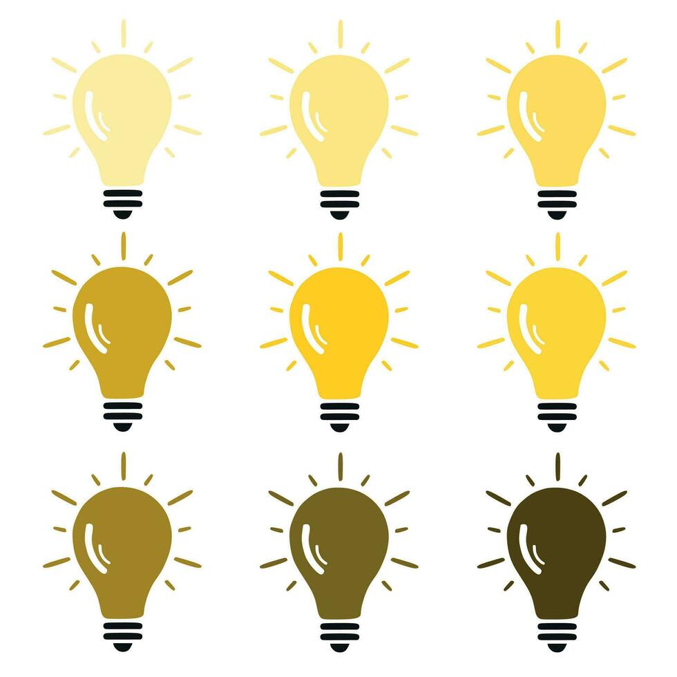 Colorful bulb lamps on white background vector