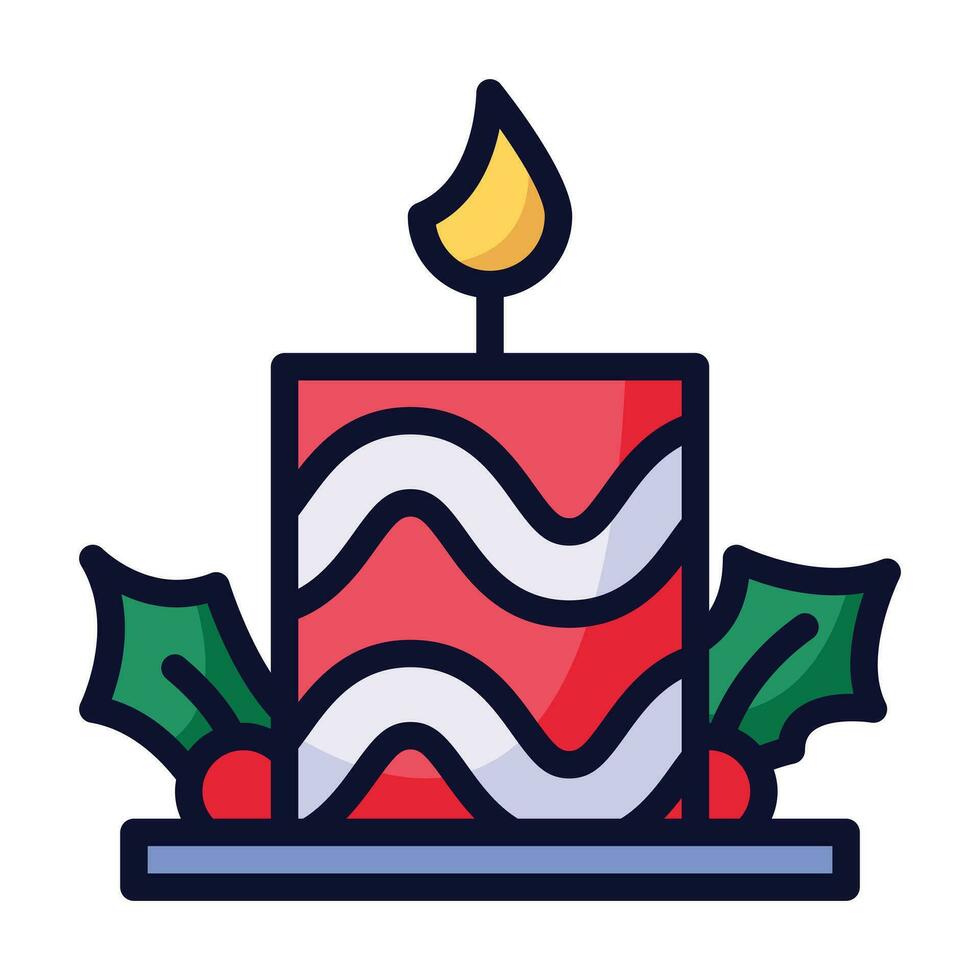 Candle line filled icon vector