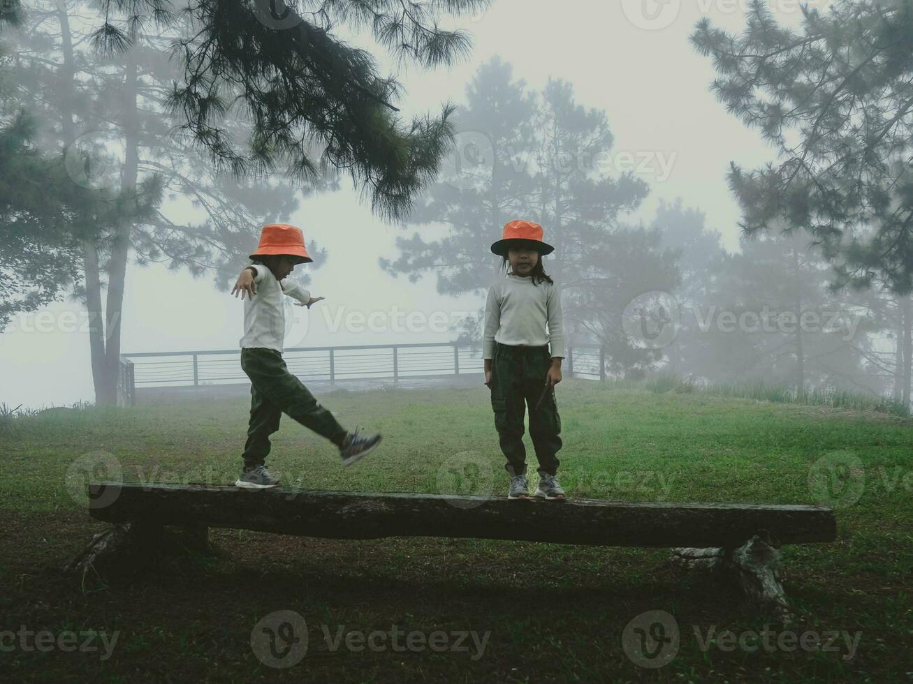 mujer joven feliz con su hija caminando juntos en un viaje de campo en las montañas. familia en una aventura de senderismo por el bosque. los padres enseñan a sus hijos sobre la naturaleza y las plantas. foto