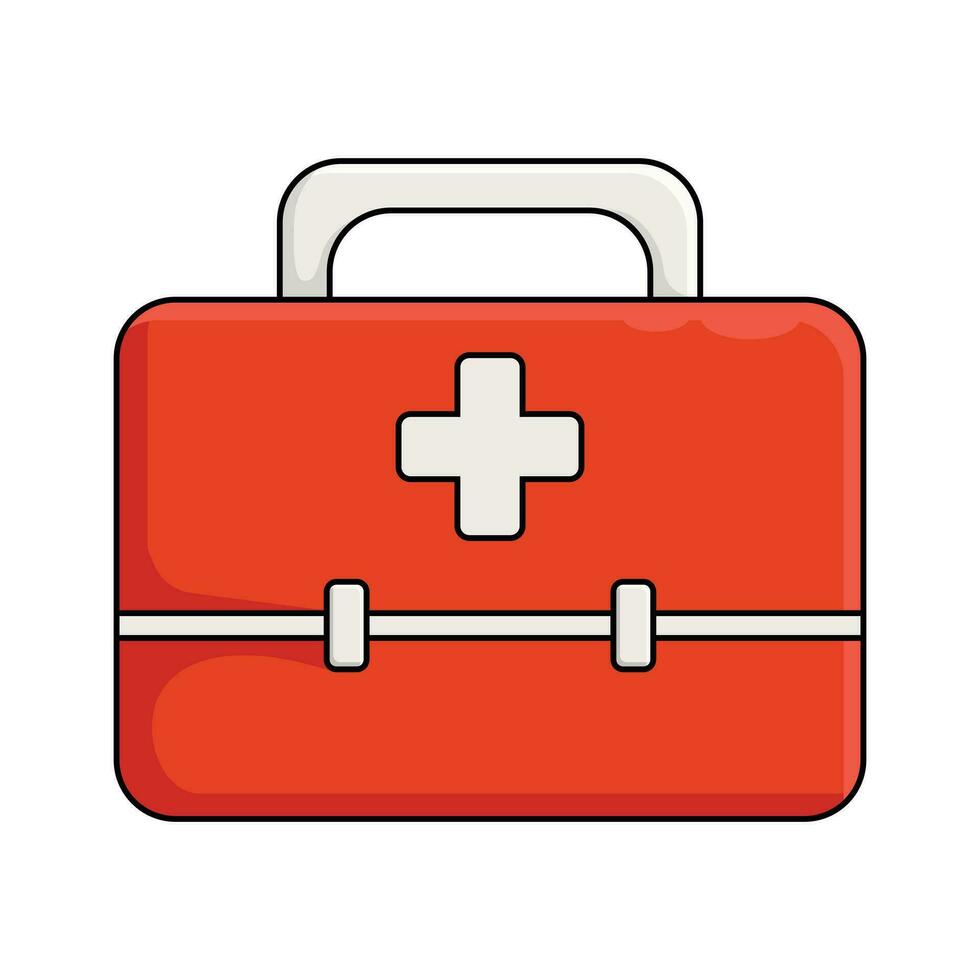 First aid kit illustration. Medical and health care theme design. vector