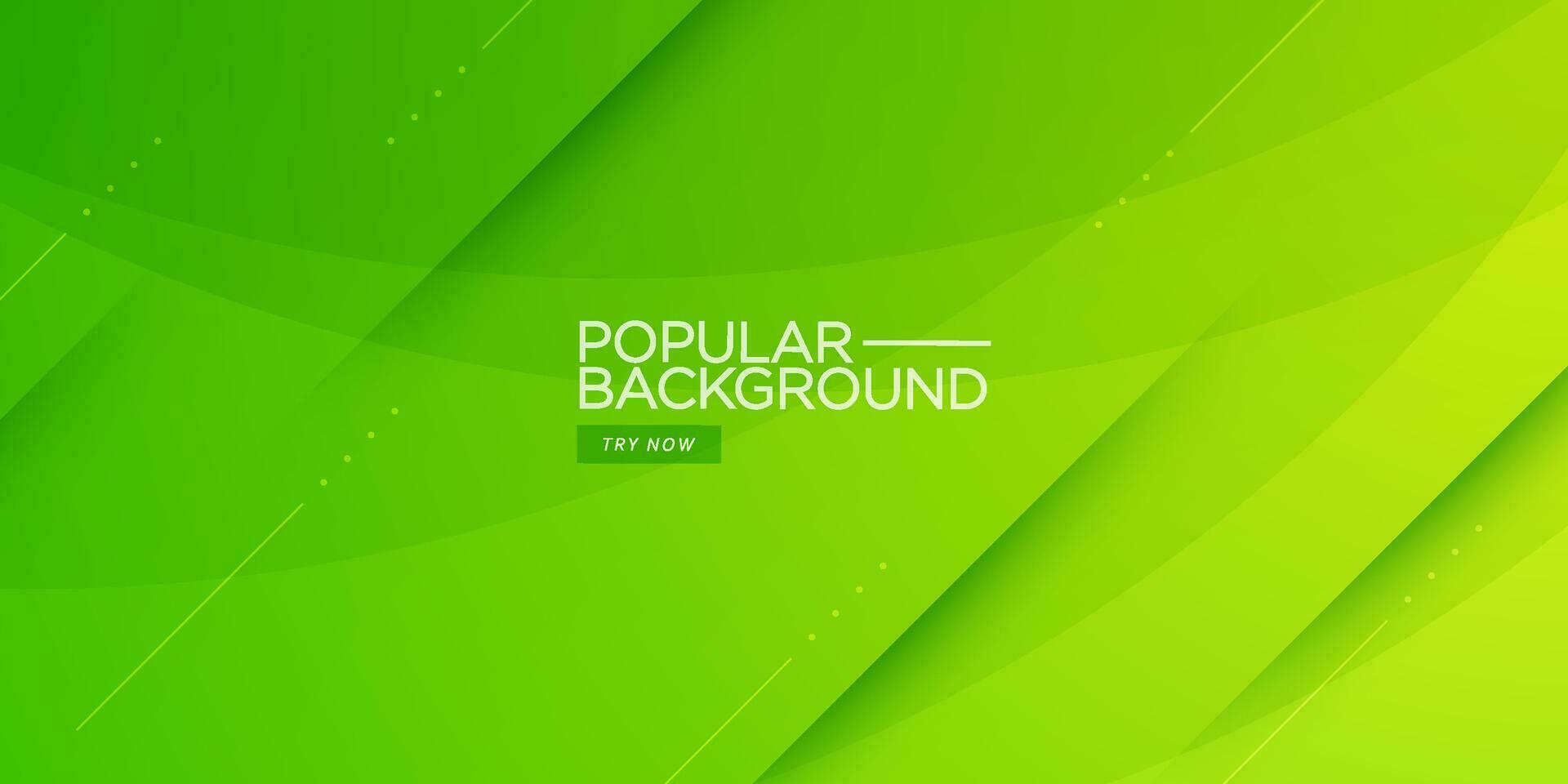 Abstract bright green banner background template vector with overlay curve shapes. Green background with trendy pattern design. Eps10 vector