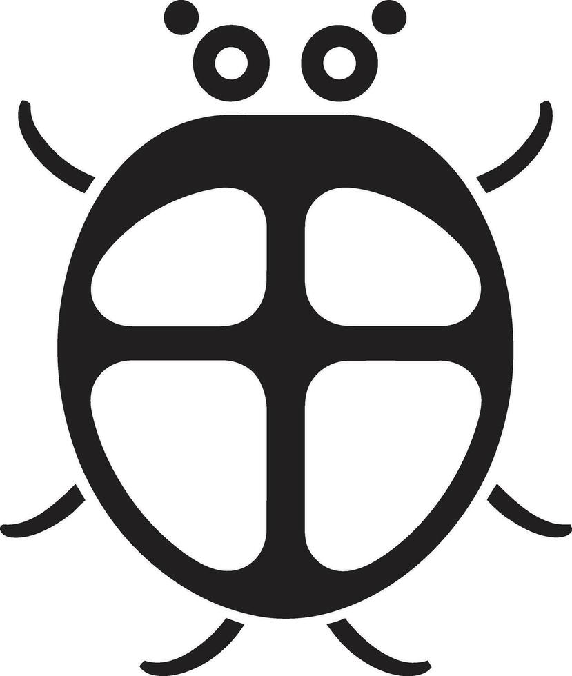 Symmetrical Splendor The Ladybugs Minimalistic Mark Classic Grace The Abstract Ladybug Silhouette in Black vector