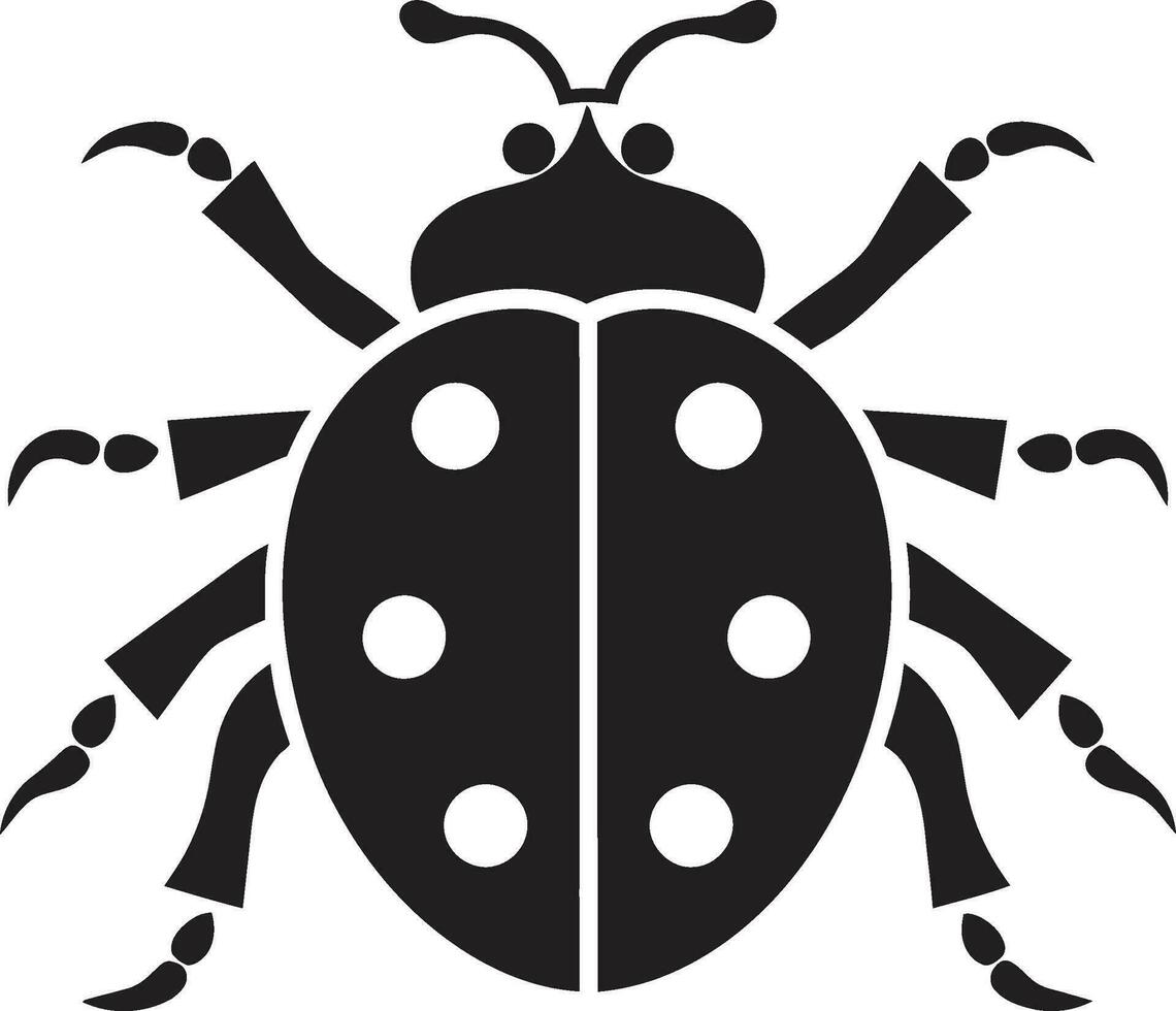 clásico insecto arte mariquita marca en monocromo ojos de sencillez vectorizado mariquita Arte vector