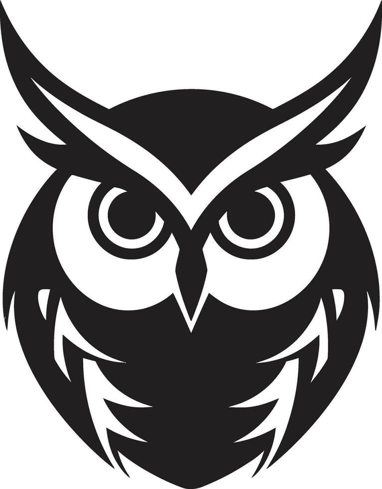 Abstract Owl Symbolism Owl Face Graphic Badge vector