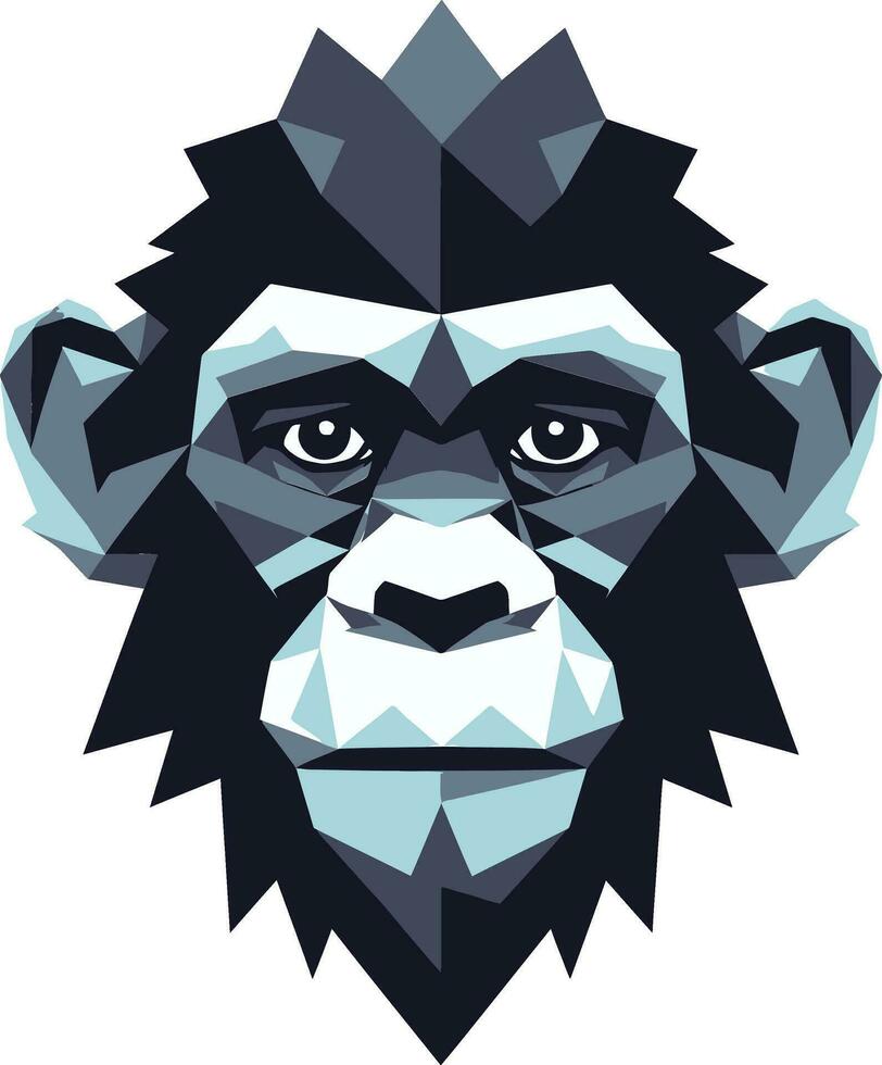 Chimpanzee Silhouette in Black A Symbol of Nature Elegant Primate Icon Black Chimpanzee Emblem vector