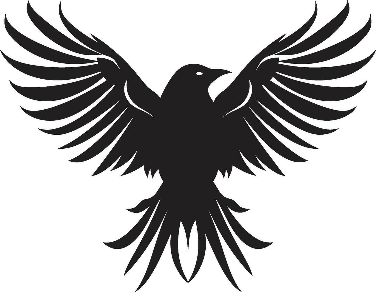 Aerial Predation Midnight Monochrome Insignia Graphic Sparrowhawk Logo Fierce Opulence vector