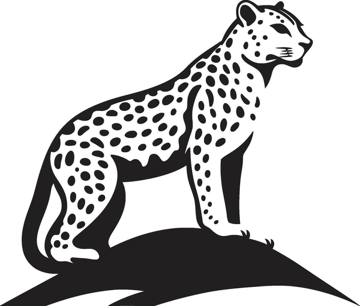 Geometric Velocity of the Cheetah Simplicity of the Cheetah in Shadows Monochrome Majesty vector
