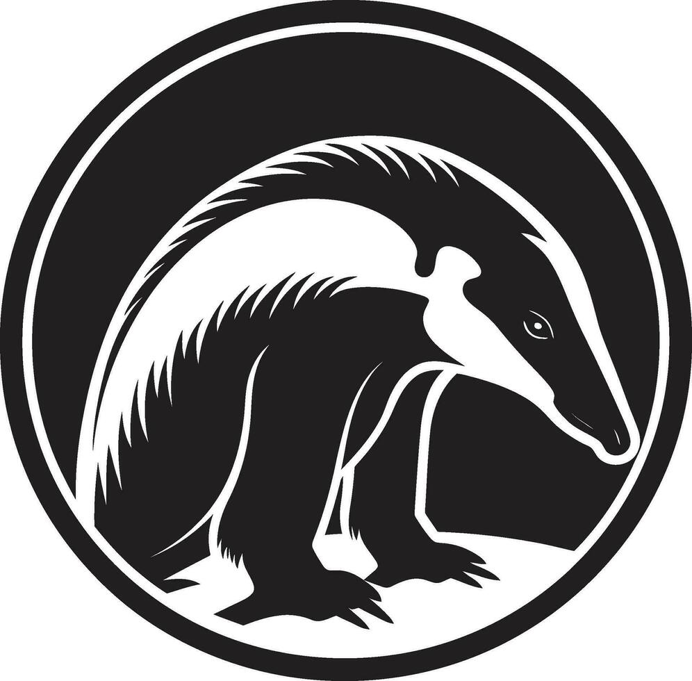 Black Vector Anteater Emblem A Timeless Logo Classic Modern Black Anteater Logo Vector Art Excellence