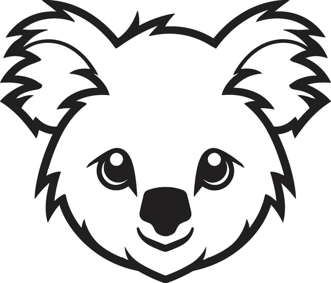 Koalas Cuddle in Simplicity Badge Vectorized Talons and Feathers vector