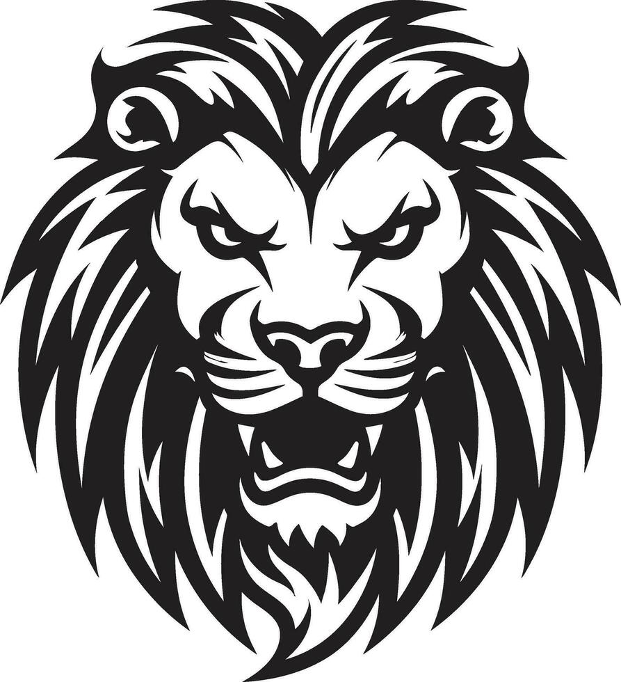 Vector Mane The Graceful Black Lion Logo Onyx Majesty A Lion Symbol in Vector