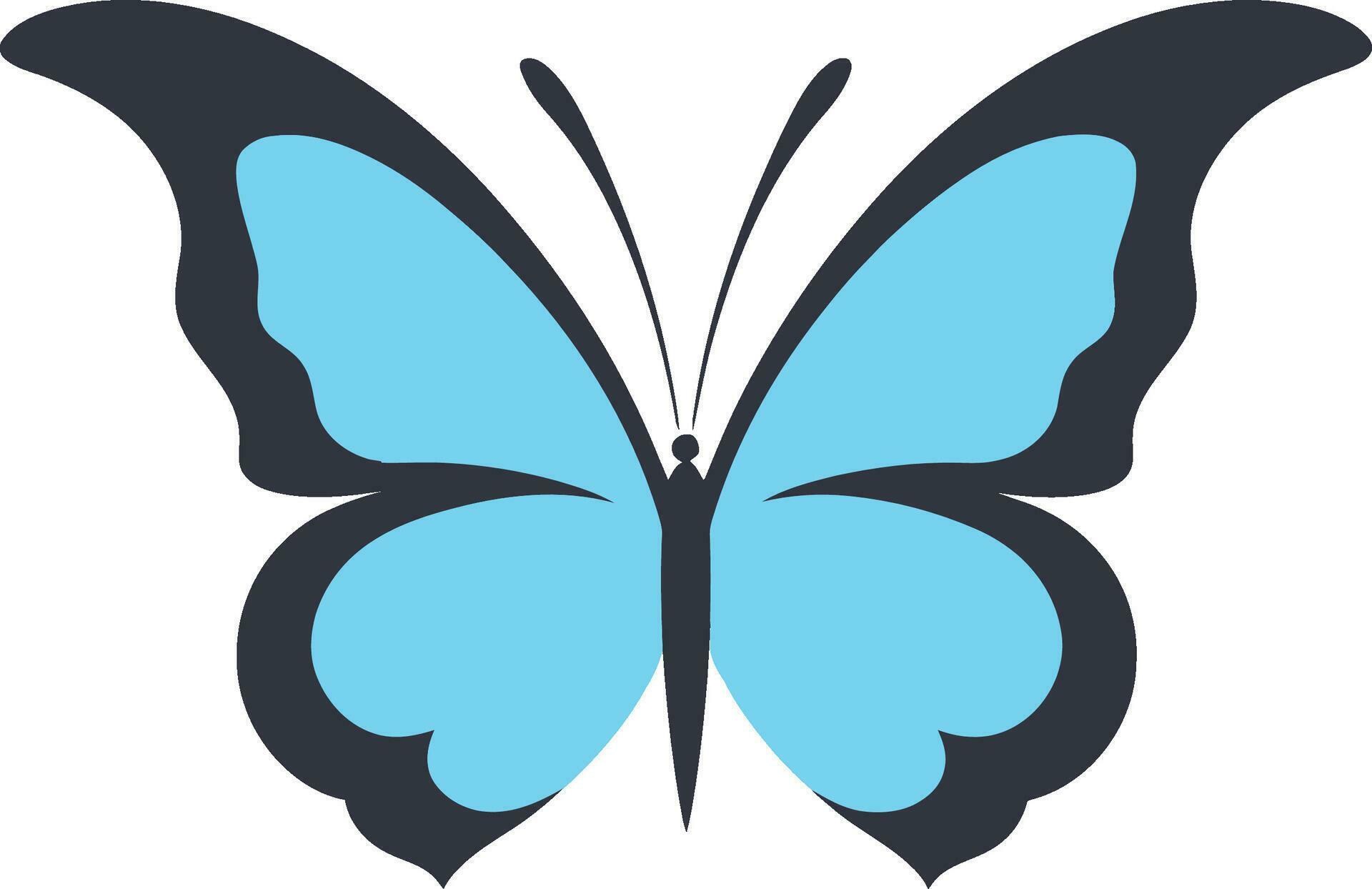 Majestic Flutter Butterfly Symbol in Noir Sleek and Stylish Black