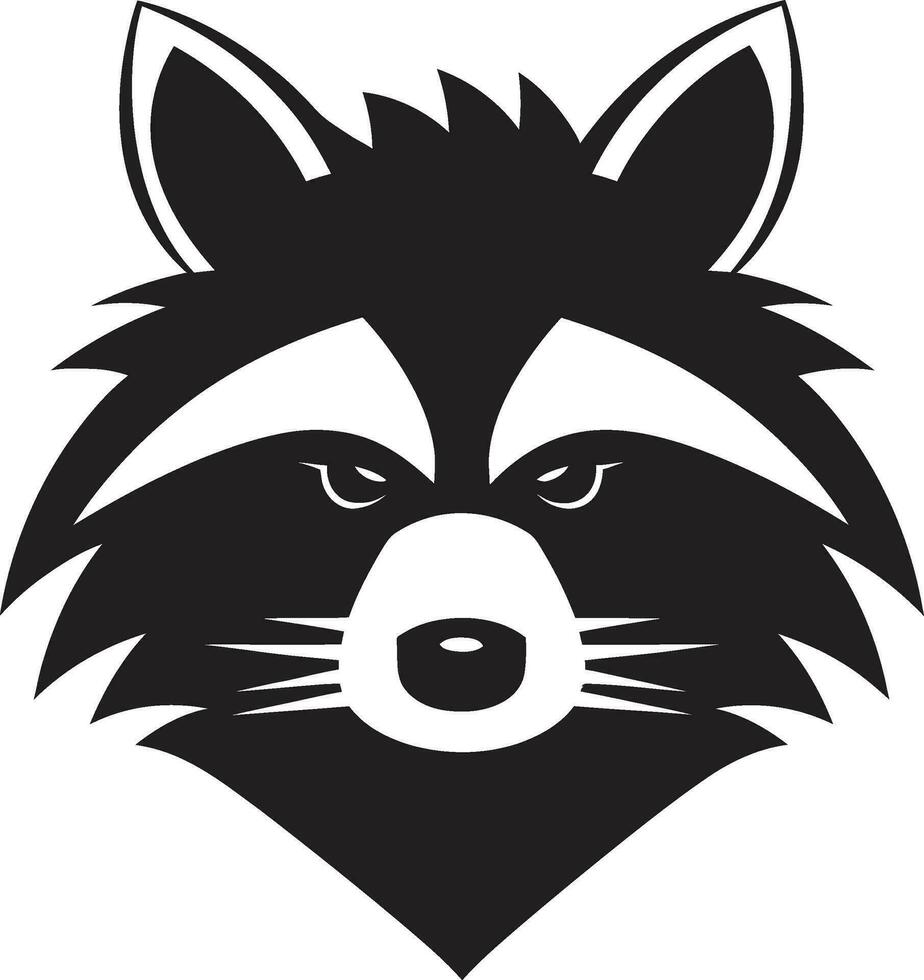 Dynamic Black Masked Bandit Design Elegant Raccoon Symbolic Mark vector