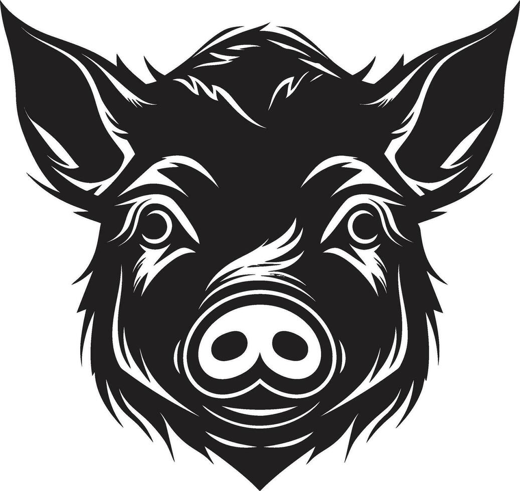 elegante cerdo marca caprichoso cerdito símbolo vector