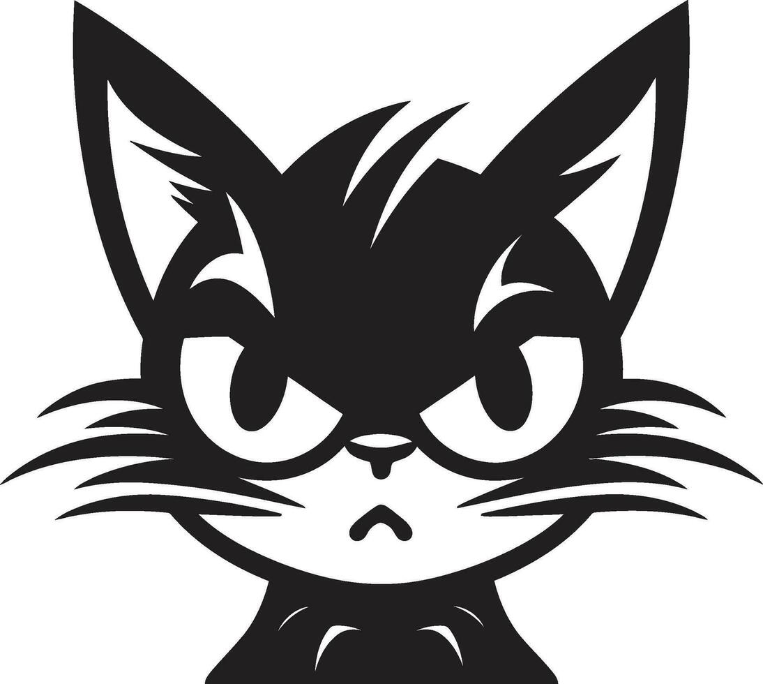 Elegant Monochrome Kitty Abstract Cat Head Icon vector