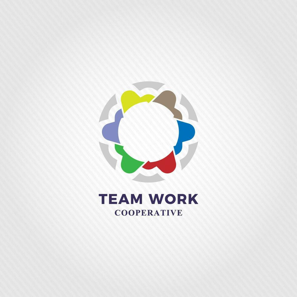 trabajo en equipo logo modelo vector