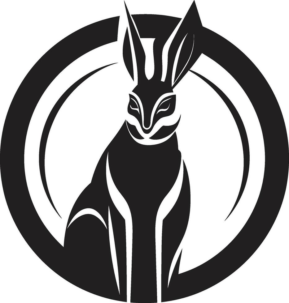 Rabbit Silhouette Minimalistic Symbol Black Hare Graphic Icon vector