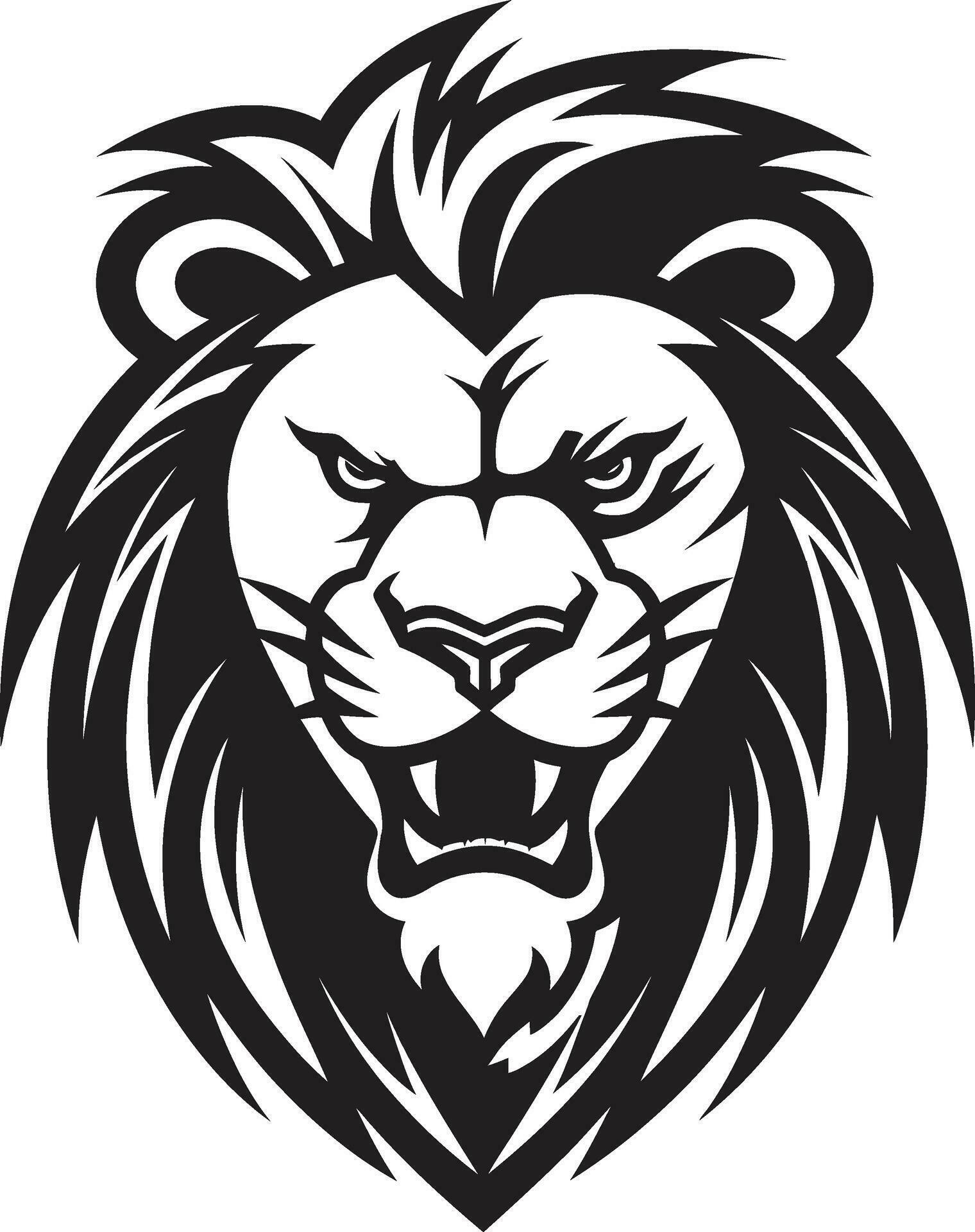 Majestic Legacy A Lion Emblem in Vector Elegant Dominance The Black