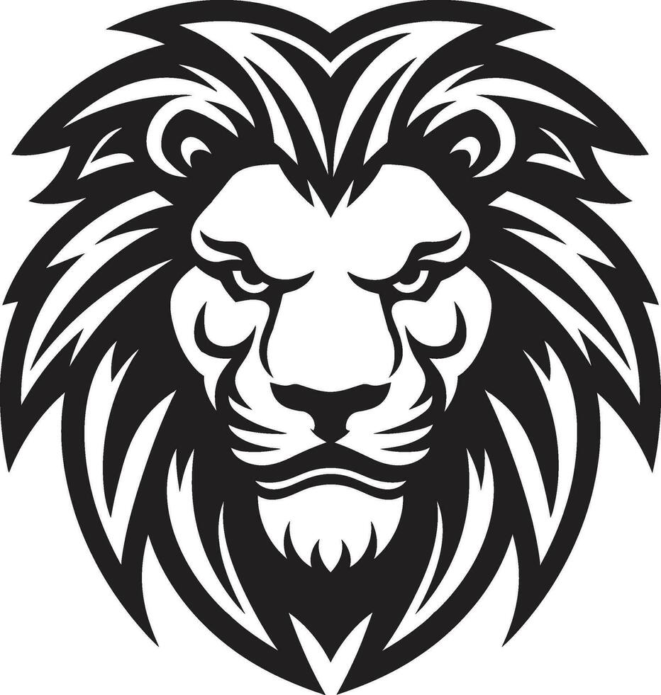 Lions Legacy Unveiled Black Vector Icon Shadowed Sovereignty Lion Symbol in Vector