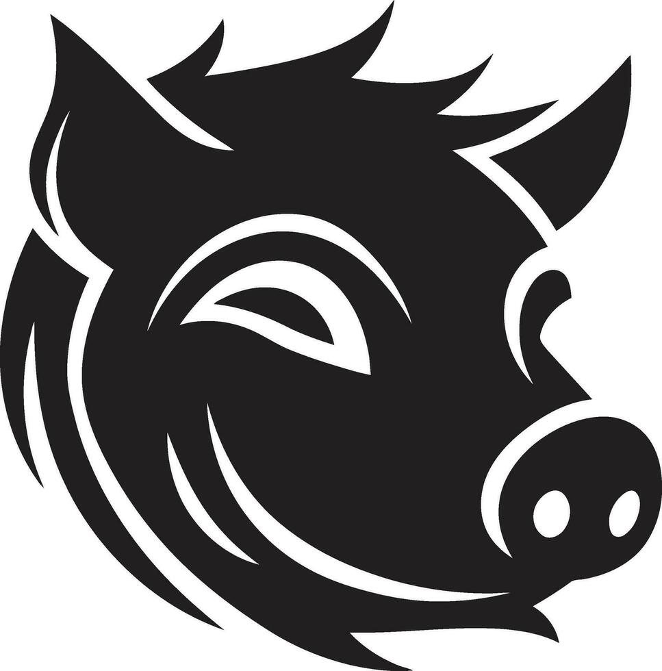 moderno cerdo silueta ensombrecido cerdito Insignia vector