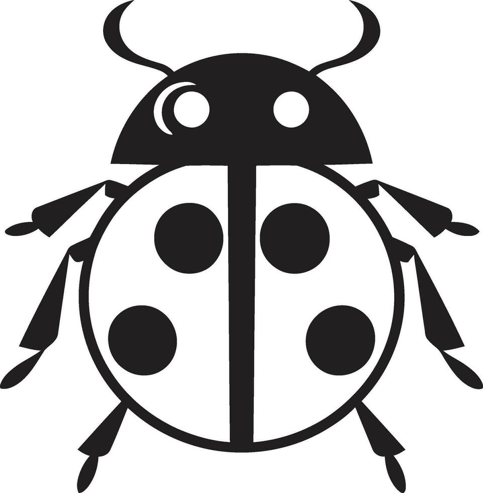 Eyes of Grace Ladybug Logo in Shadows Minimalist Majesty Monochrome Ladybug Profile vector