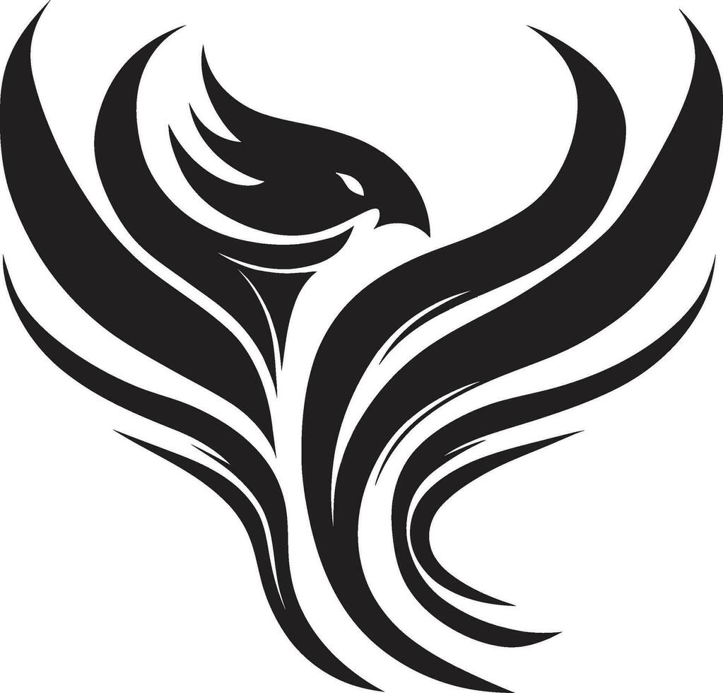 Rebirth of the Black Phoenix Enigmatic Phoenix Graphic Icon vector