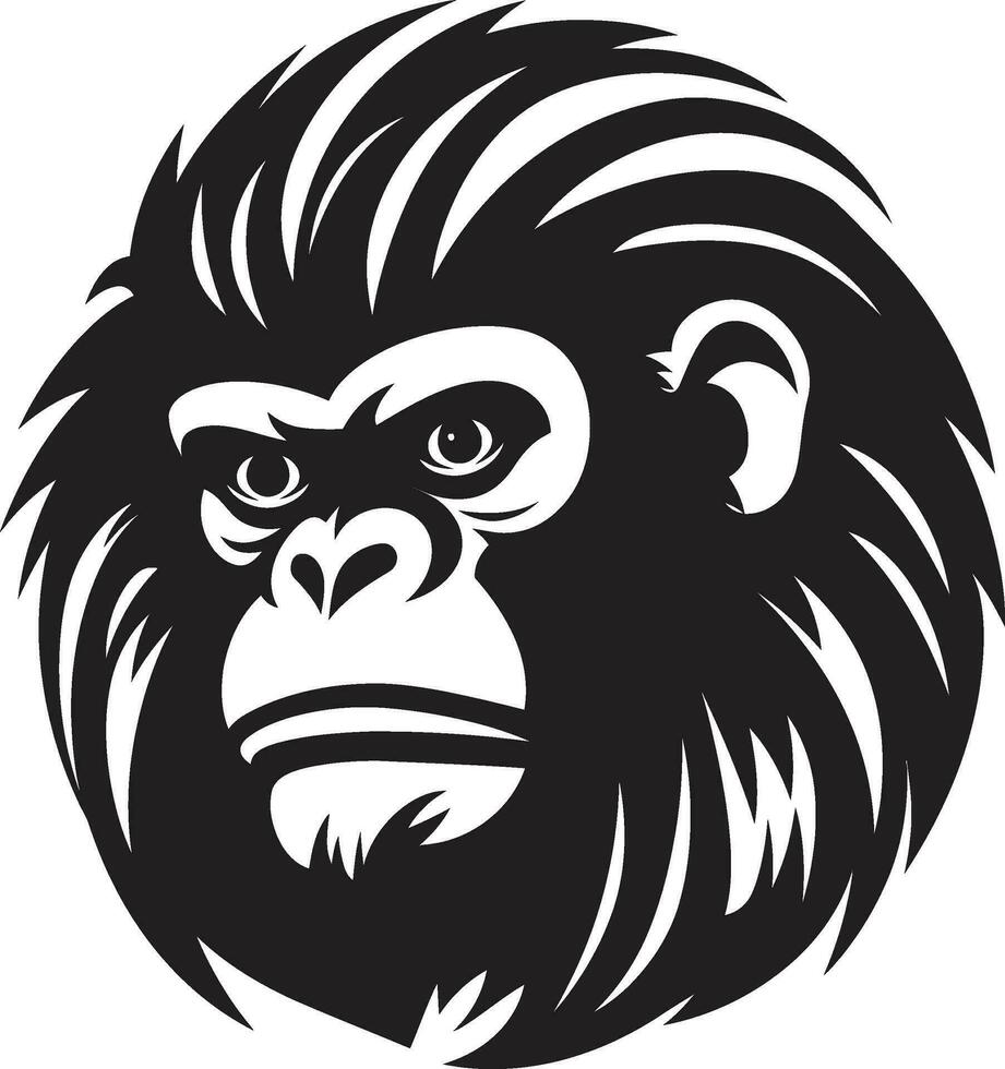 Baboon Silhouette Icon Minimalist Monkey Logo vector