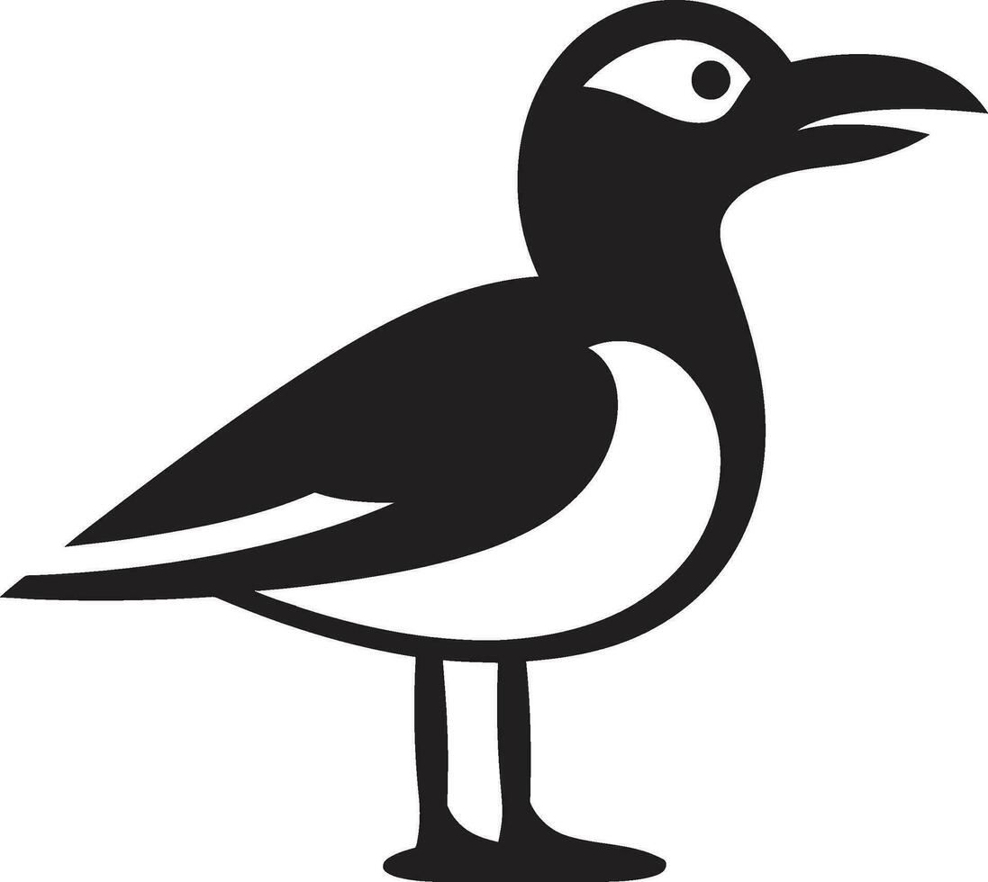 de ébano elegancia vector Gaviota logo emblema ensombrecido escaparate negro Gaviota emblema perfil