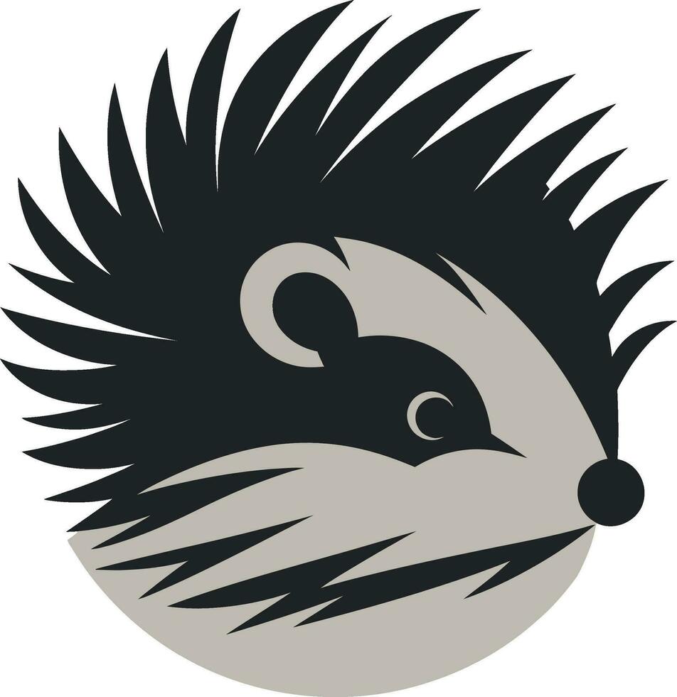 Elegant Hedgehog Profile Graphic Design Nocturnal Guardian Hedgehog Logo vector