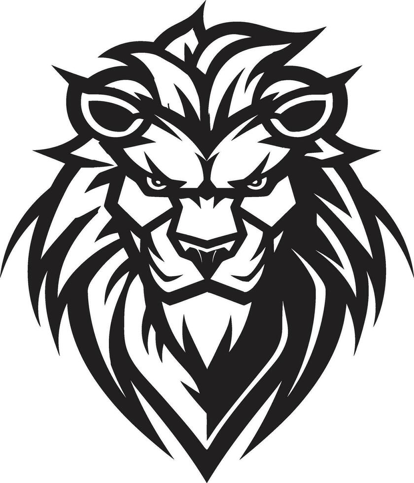 Majestic Monochrome Lion Logo in Black Vector Beast Black Lion Heraldry