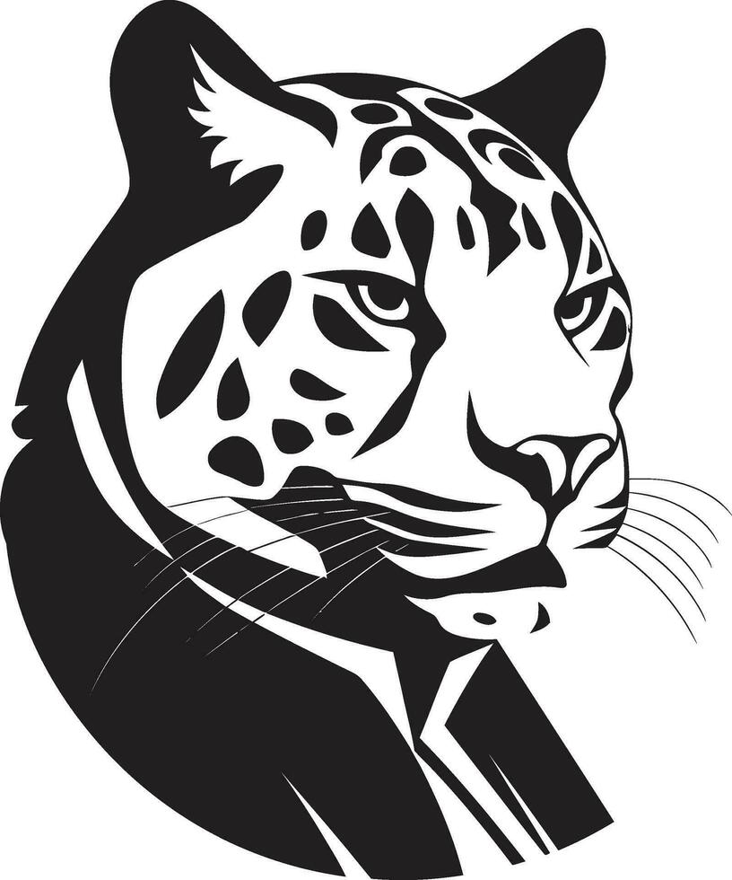 Silent Roar Vector Ocelot Icon Mystic Majesty Ocelot Logo Emblem in Black