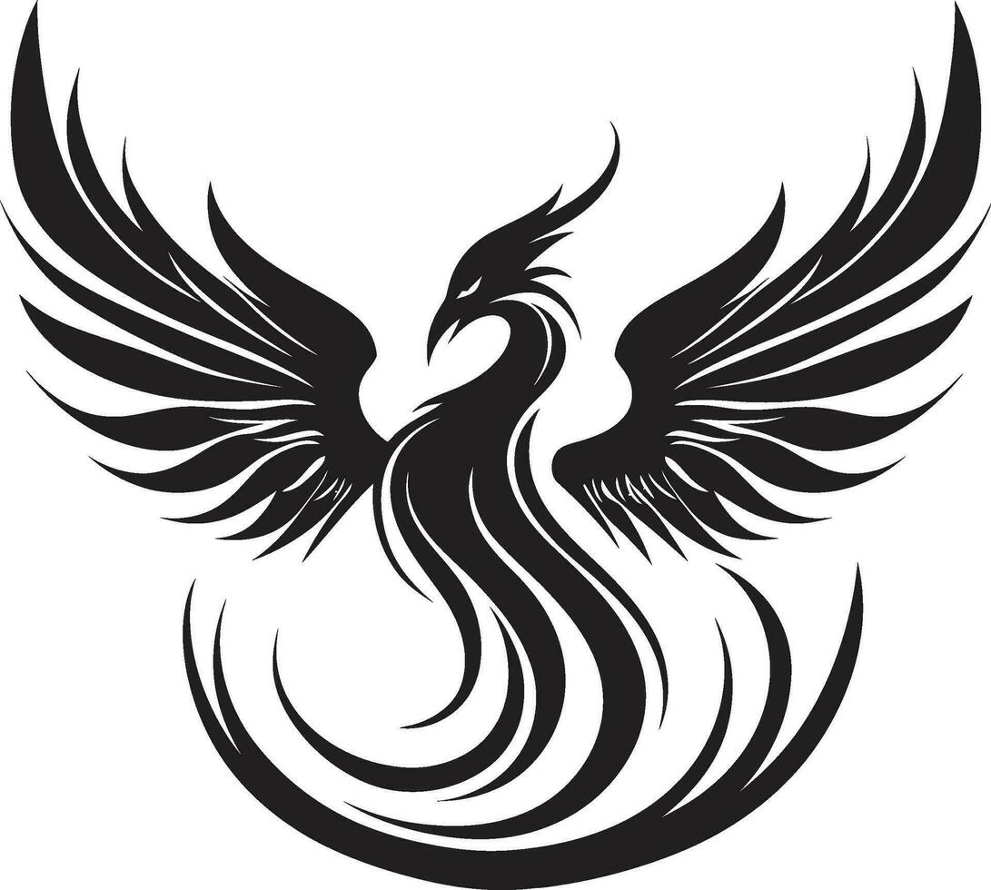 Regal Blackbird Emblem Fiery Nightfall Logo Concept vector