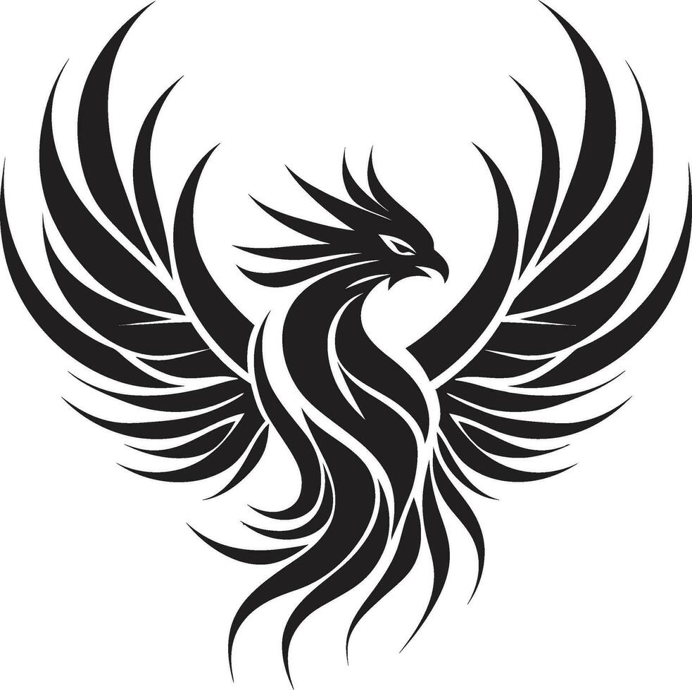 Cosmic Rebirth Badge Black Phoenix Heraldry vector