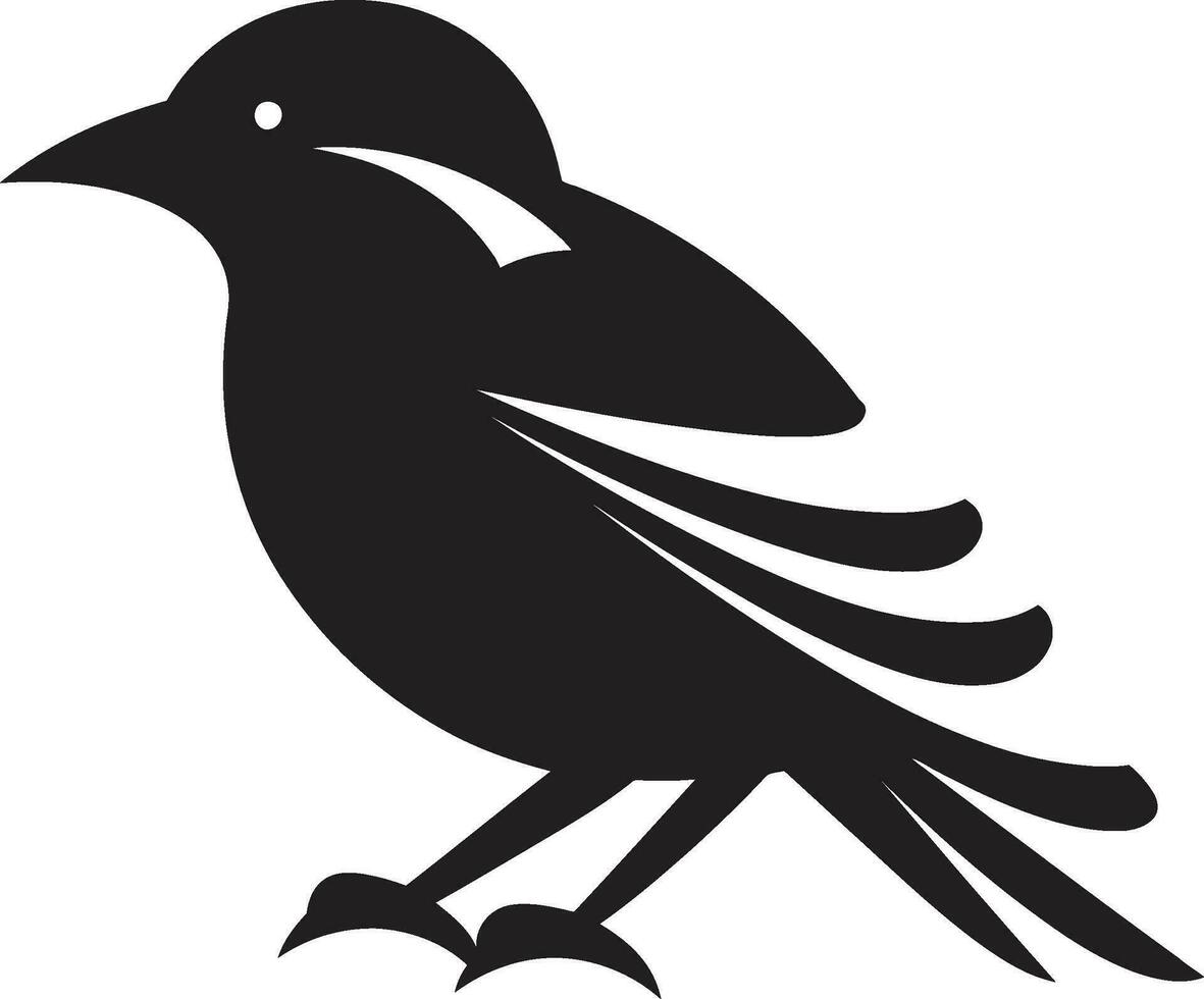 Elegant Feathered Emblem Soaring Raven Icon vector