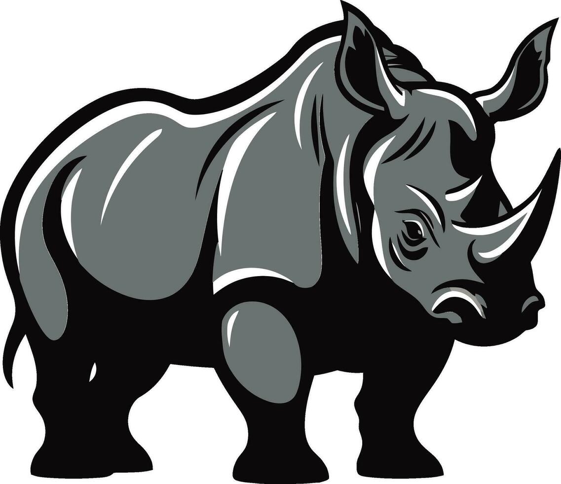 Majestic Rhino Majesty Black Vector Wildlife Tribute Charming Rhino Silhouette A Mark of Regal Beauty in Black